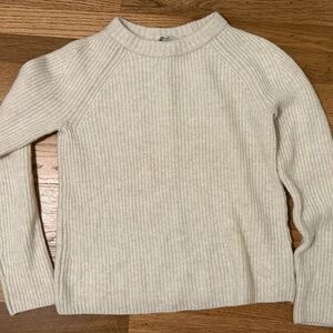 Vince 100% Cashmere Cream Ribbed Fisherman Sweater
